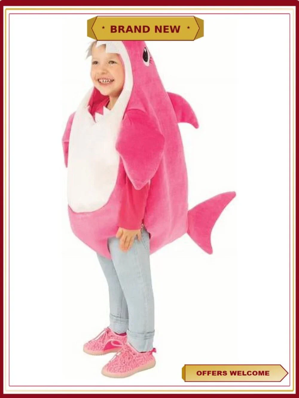 Toddler Shark Costume Romper 3-4T Halloween with Sound Chip